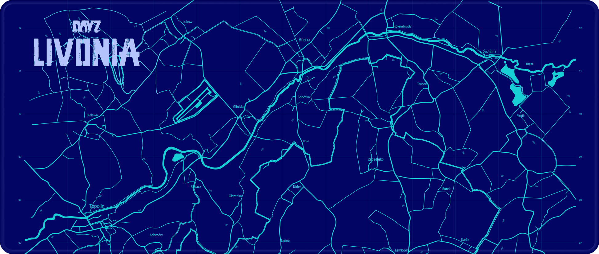 DAYZ - LIVONIA UV GLOWING MOUSEMAT | BIG 800X340MM-1