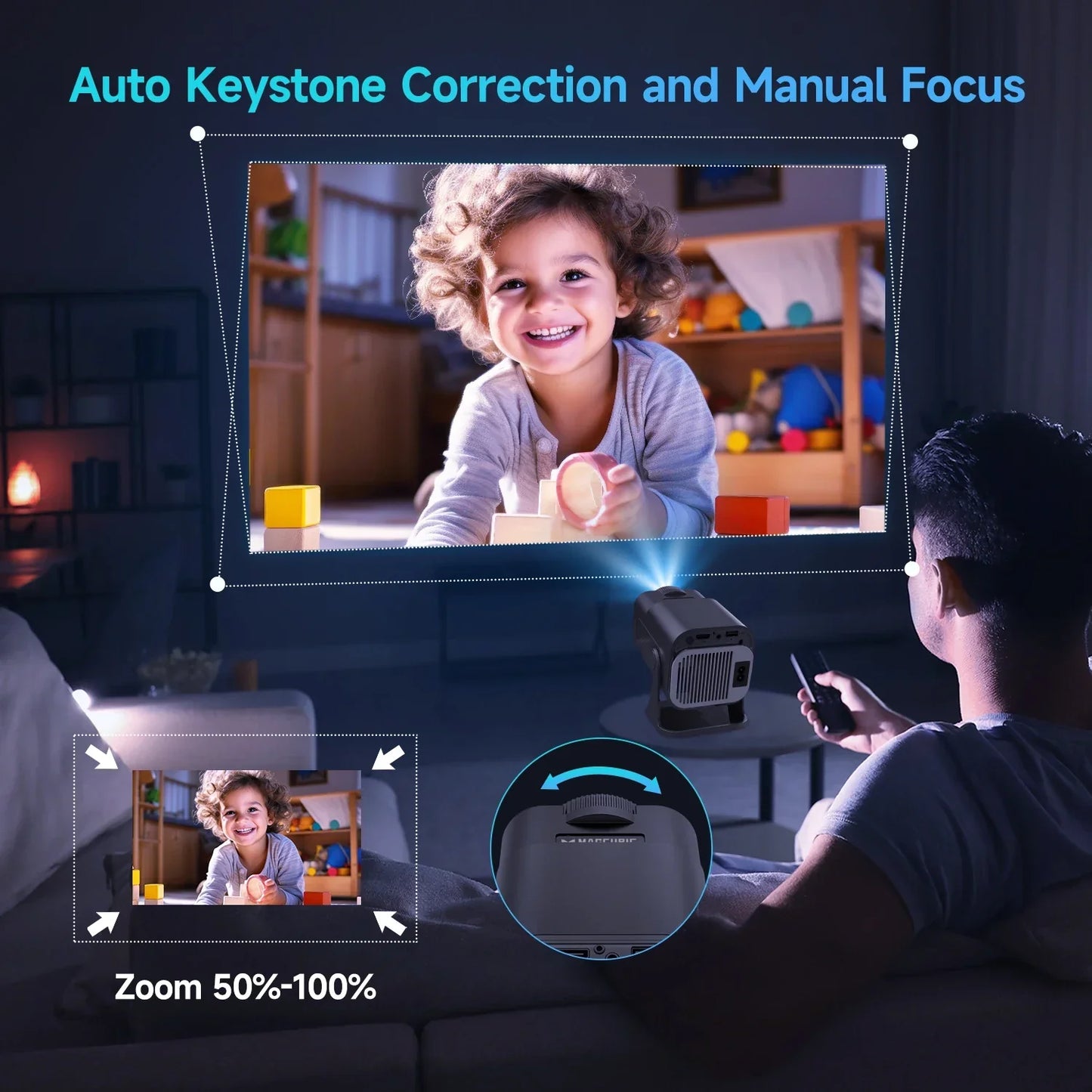 Mini Android 11 Projector (Black)-4